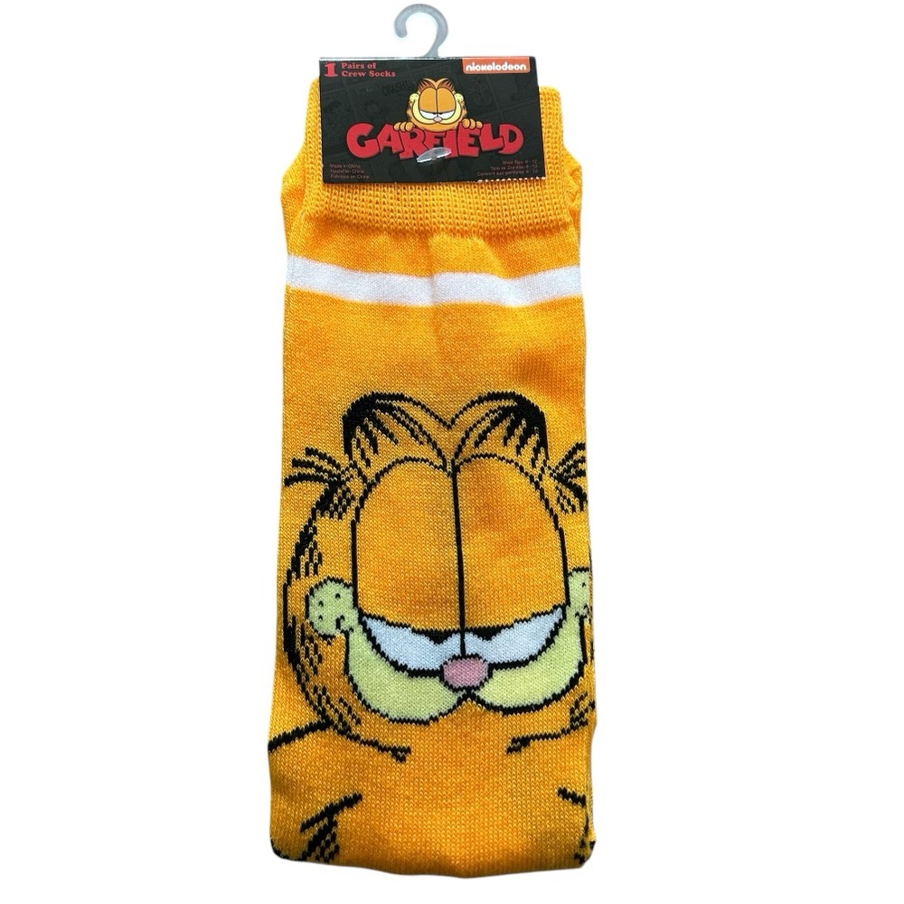 Garfield Socks Unisex Fits shoe size 6 - 12, Orange, Crew Socks Women, Men New